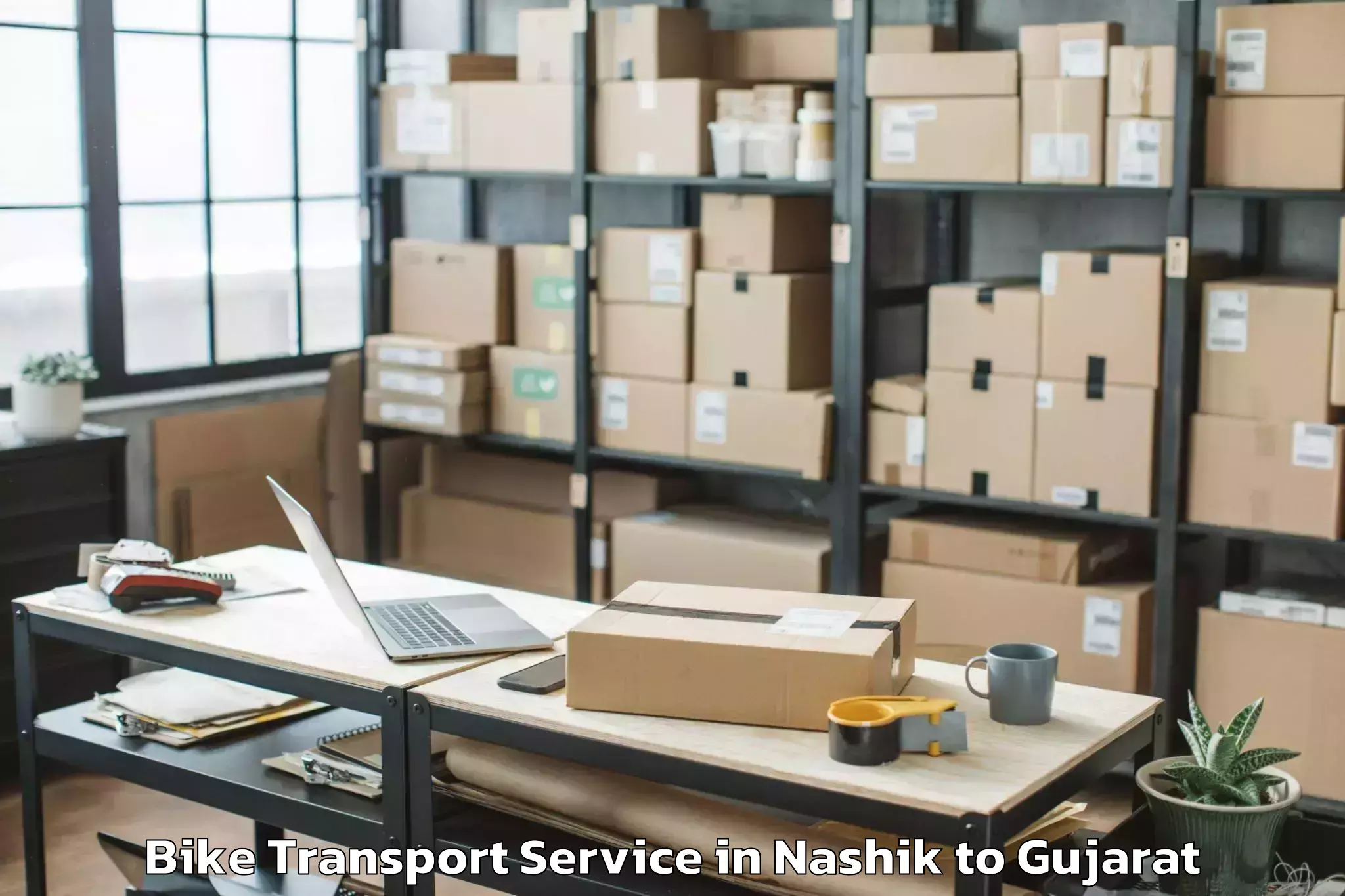 Reliable Nashik to Hansot Bike Transport